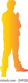 Dance Hip Hop Silhouette with Gradient Colors. Vector Silhouette