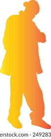 Dance Hip Hop Silhouette with Gradient Colors. Vector Silhouette