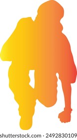 Dance Hip Hop Silhouette with Gradient Colors. Vector Silhouette