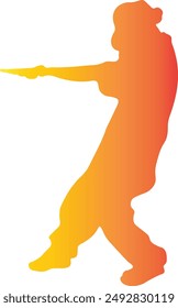 Dance Hip Hop Silhouette with Gradient Colors. Vector Silhouette