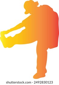 Dance Hip Hop Silhouette with Gradient Colors. Vector Silhouette