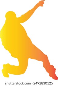 Dance Hip Hop Silhouette with Gradient Colors. Vector Silhouette