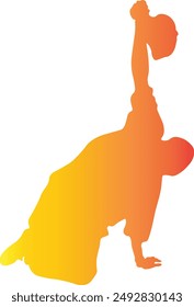 Dance Hip Hop Silhouette with Gradient Colors. Vector Silhouette