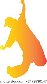 Dance Hip Hop Silhouette with Gradient Colors. Vector Silhouette