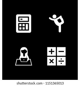 dance icon. 4 dance set with ballet, girl and sings vector icons for web and mobile app