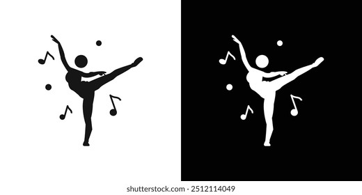 dance icon Black line art vector logo set