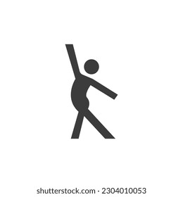 Dance Icon Black and White Vector Graphic