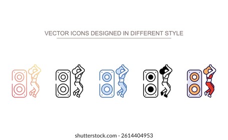 Dance icon design with white background stock illustration