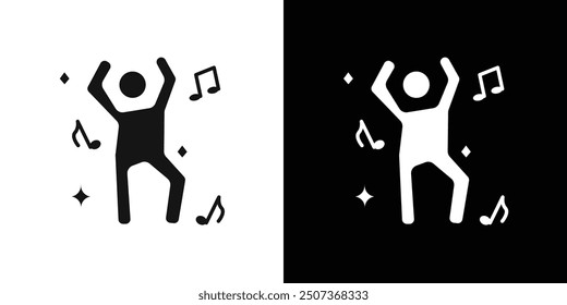 dance icon flat line symbol set.