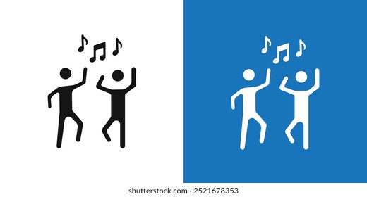 dance icon Flat vector set outline