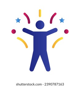 Dance icon in gradient fill style illustration vector design