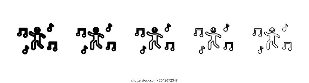 dance icon isolated vector on white background set