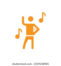 dance icon Outline vector for web ui