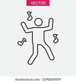 dance icon, vector simple trendy style linear illustration for web and app..eps