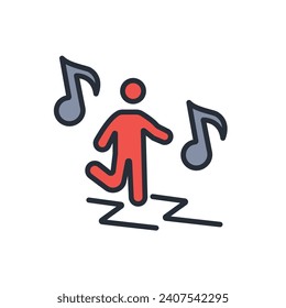 dance icon. vector.Editable stroke.linear style sign for use web design,logo.Symbol illustration.