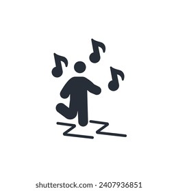 dance icon. vector.Editable stroke.linear style sign for use web design,logo.Symbol illustration.