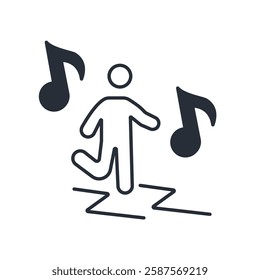 dance icon. vector.Editable stroke.linear style sign for use web design,logo.Symbol illustration.