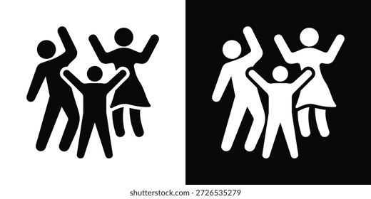 Dance Icon White And Black Background Style