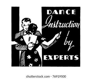 Dance Instruction - Retro Ad Art Banner