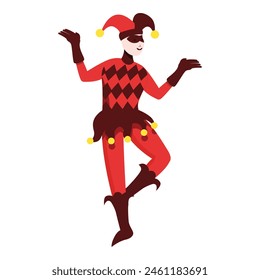 Dance joker icon cartoon vector. Cute playing show. Festival human