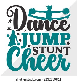 Dance Jump Stunt Cheer SVG Printable Vector Illustration