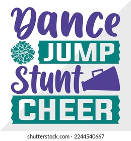 Dance Jump Stunt Cheer SVG Printable Vector Illustration