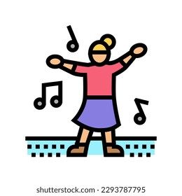 dance kid leisure color icon vector. dance kid leisure sign. isolated symbol illustration