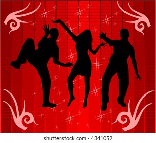 Dance in light of disco , vectors work