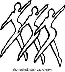 Dance Line Entertainment Vector Illustration