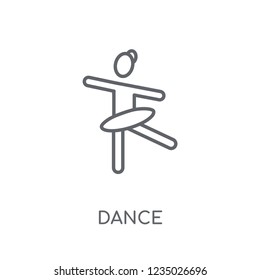 dance linear icon. Modern outline dance logo concept on white background from Entertainment and Arcade collection. Suitable for use on web apps, mobile apps and print media.