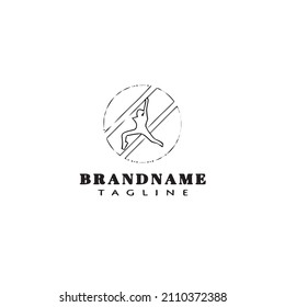 dance logo cartoon design template icon black modern isolated illustration