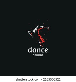 Dance logo icon design template flat vector illustration