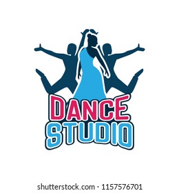 dance logo for dance school or dance studio isolated on white background. vector illustration