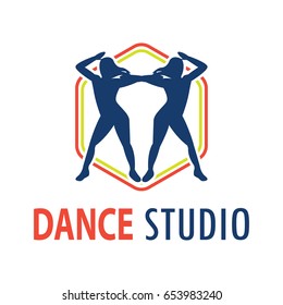 dance logo for dance school, dance studio. vector illustration