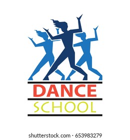 dance logo for dance school, dance studio. vector illustration