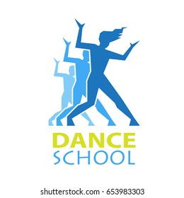 dance logo for dance school, dance studio. vector illustration