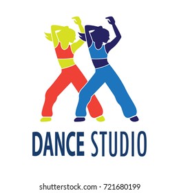 dance logo for dance school, dance studio. vector illustration