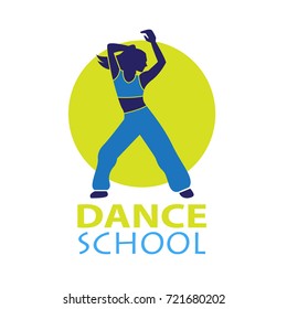 dance logo for dance school, dance studio. vector illustration