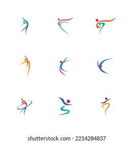 Dance logo set  vector design symbol