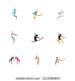 Dance logo set  vector design symbol