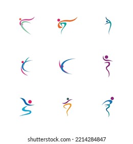 Dance logo set  vector design symbol