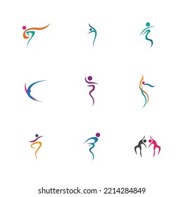 Dance logo set  vector design symbol