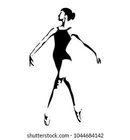 Dance logo vector. Ballet Body studio logo. ballerina dancing logo Vector illustration.