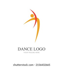 Dance logo vector design symbol