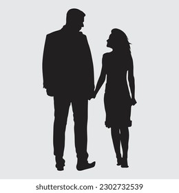A Dance of Love: Portraying the Grace and Enchantment of a Beautiful Wedding Couple in Art Silhouettes of People