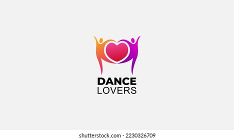 Dance lovers logo design icon vector template
