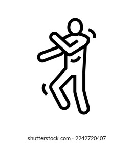 dance man silhouette line icon vector. dance man silhouette sign. isolated contour symbol black illustration