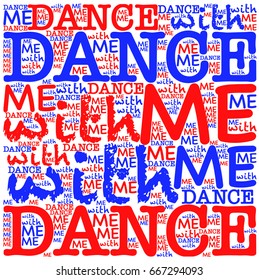 Dance with me words illustration Vector