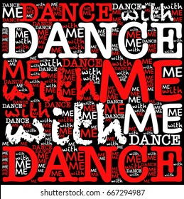 Dance with me words illustration Vector