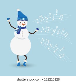 Dance music card in vector